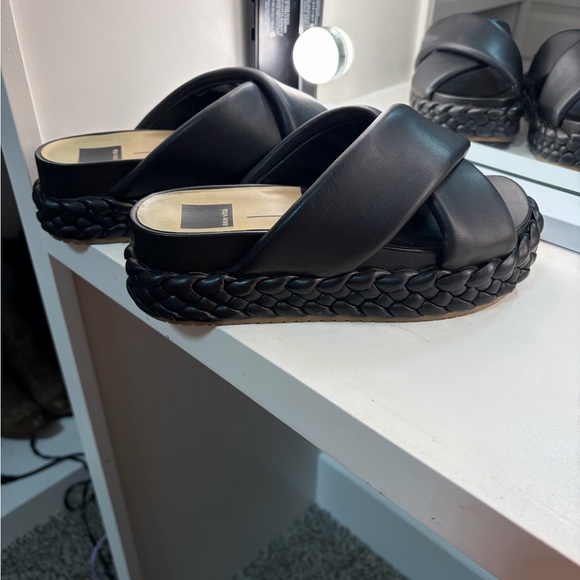 Dolce Vita Black Braided Platform Sandals - Picture 2 of 4